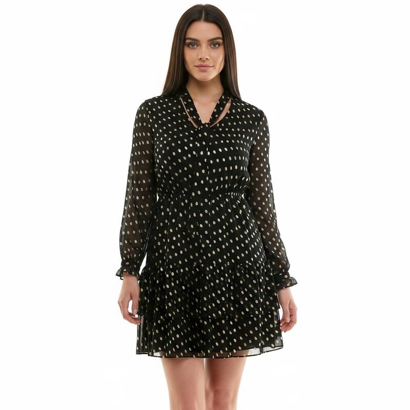 Nanette Lepore Metallic Dot Chiffon Dress