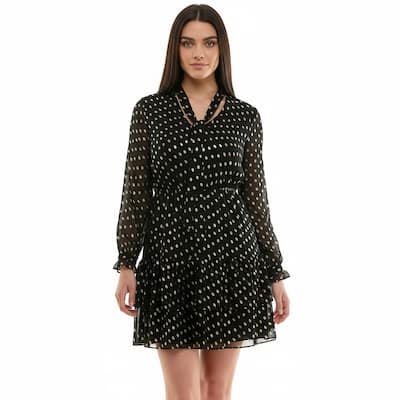 Nanette Lepore Metallic Dot Chiffon Dress