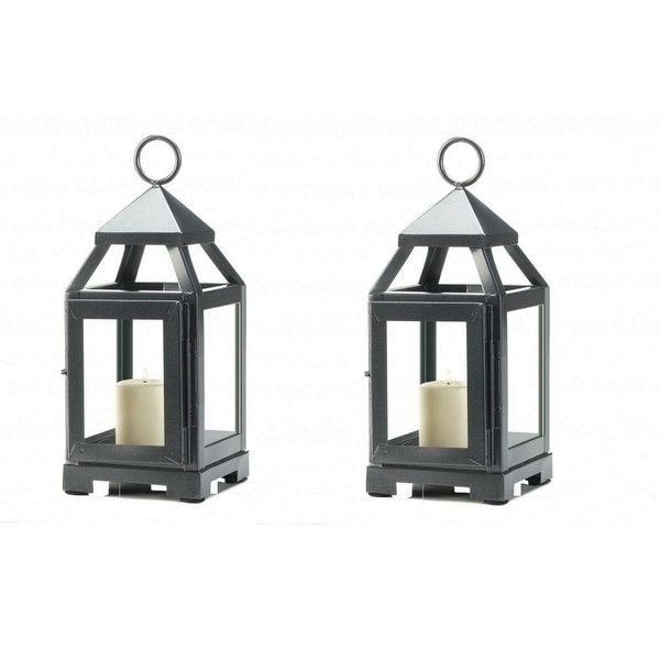 Set of Silver 2 Mini Modernized Lanterns