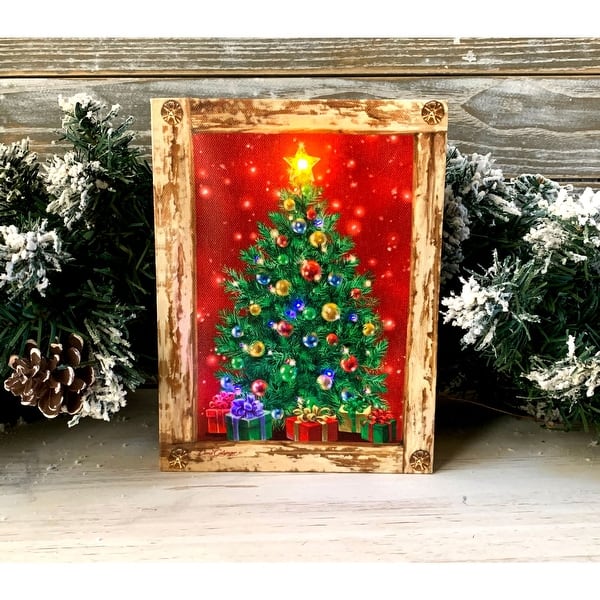 Shop 8 Green And Red Christmas Tree Lighted Table Decor N A Overstock 29878828