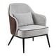 preview thumbnail 2 of 5, Alsine Grey Transitional Faux Leather Diamond Quilted Accent Chair by Furniture of America