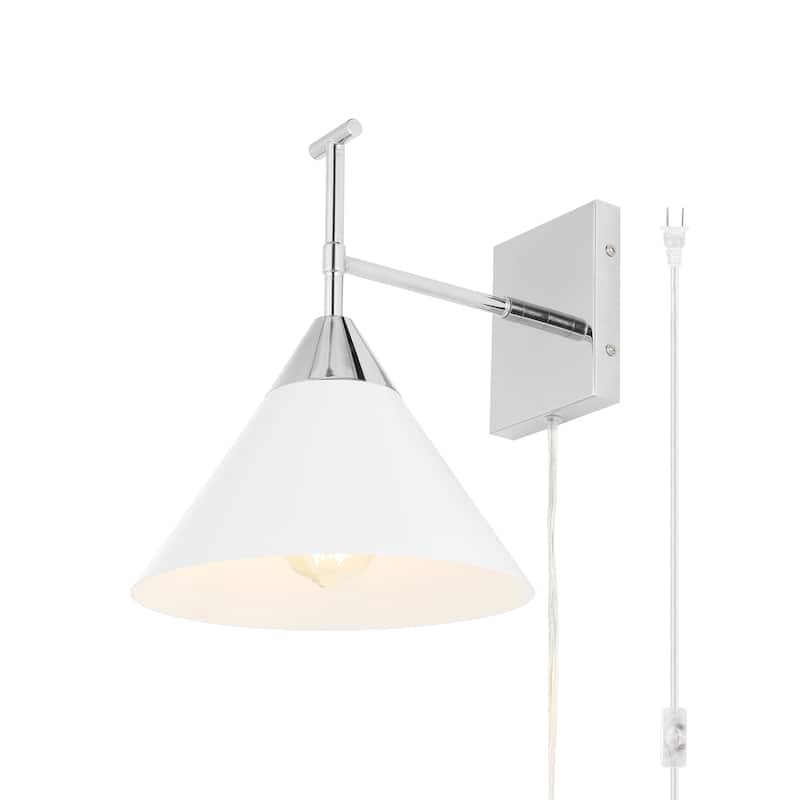 SAFAVIEH Carline 13-inch Plug-In Wall Sconce with LED Bulb - 9.5 In. W x 12.5 D In. x 12 In. H - 10Wx13Dx12H