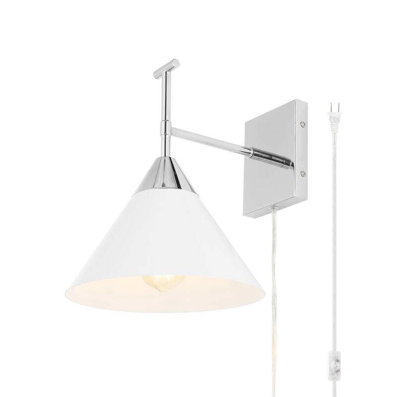 SAFAVIEH Velezia 13-inch Plug-in Wall Sconce with LED Bulb - 9.5 in. W x 12.5 D in. x 12 in. H