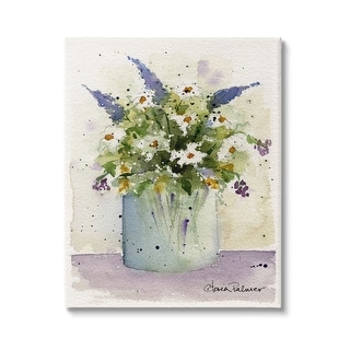 Stupell Abstract Lilac & Daisy Blooms Canvas Wall Art by Gloria Palmer