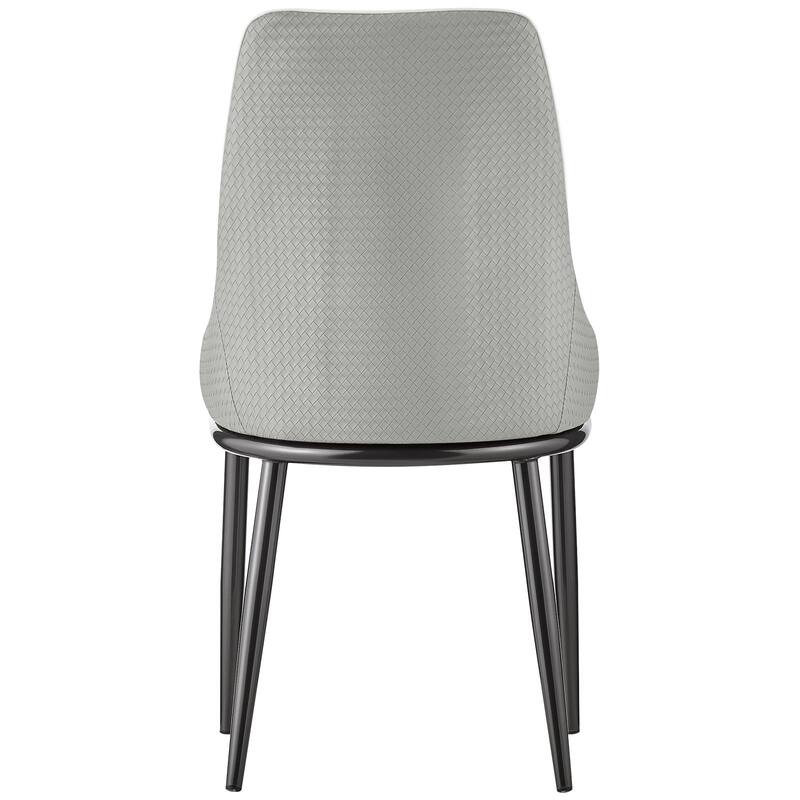 Faux Leather Upholstered Dining Chairs with Woven Back, Set of 2 - 18.11"W x 21.26"D x 36.61"H