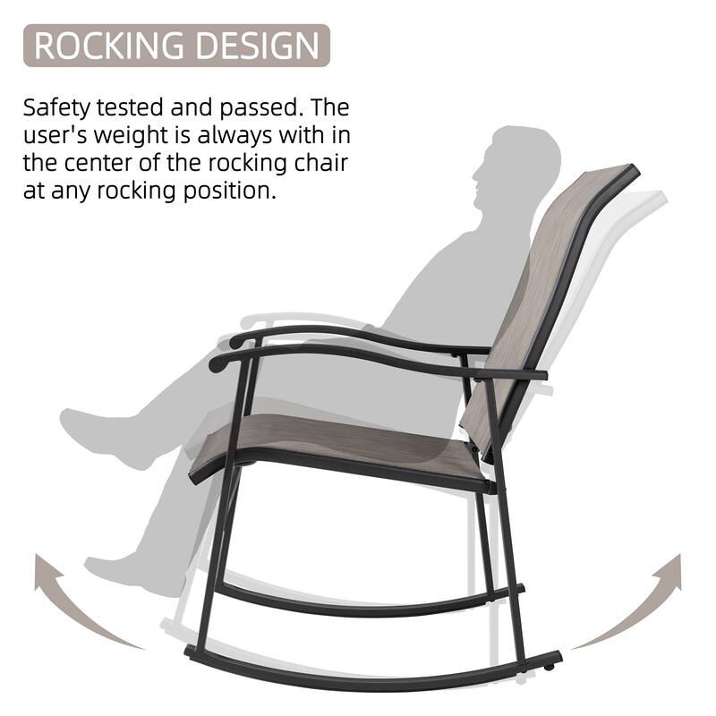 Futzca 3 Piece Outdoor Rocking Bistro Set - N/A