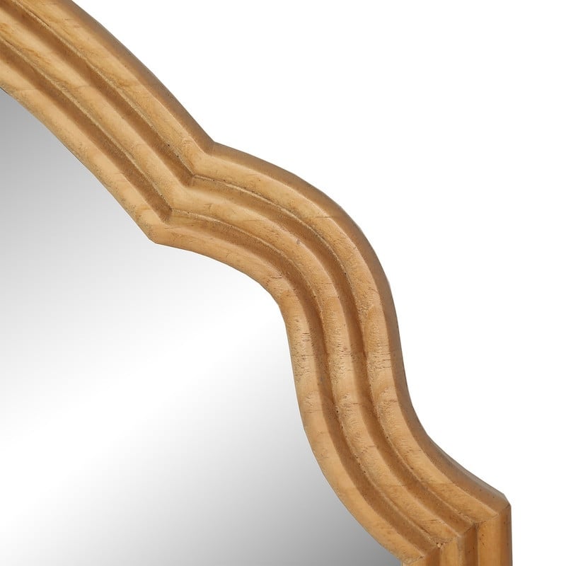 Regina Wide Arch Natural Tone Wood Wall Mirror - 30"H x 41.25"W x 1.25"D