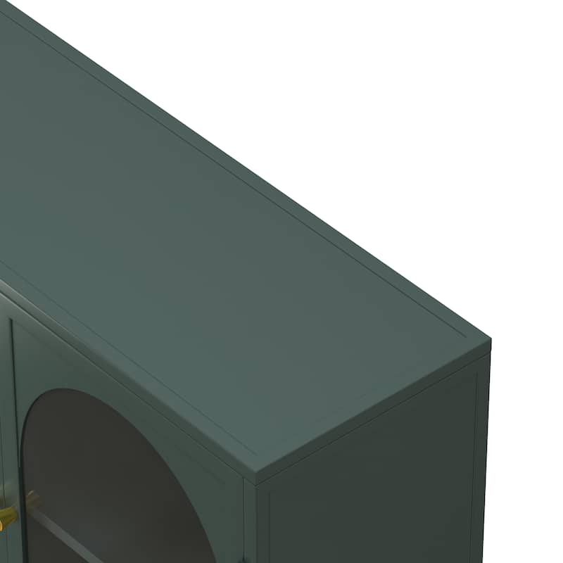 47.25" 4-door Glass Wall-mounted Cabinet Storage,