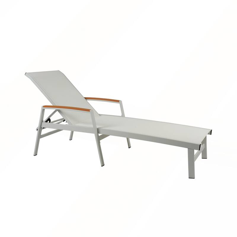 Aluminum Frame Adjustable Mesh Chaise Lounges Set