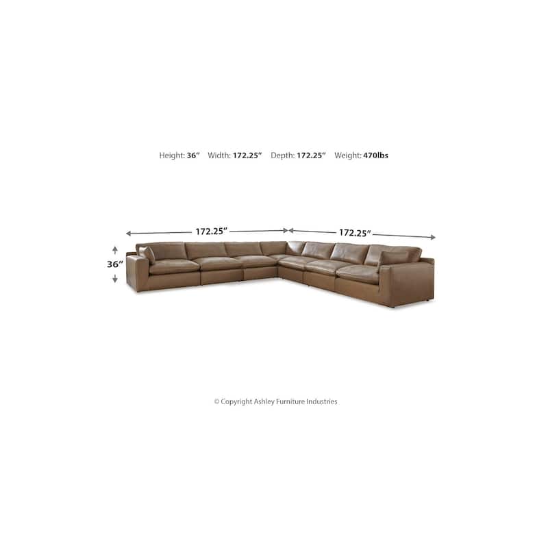 Signature Design by Ashley Emilia Medium Brown 7-Piece Sectional - 170"W x 170"D x 36"H