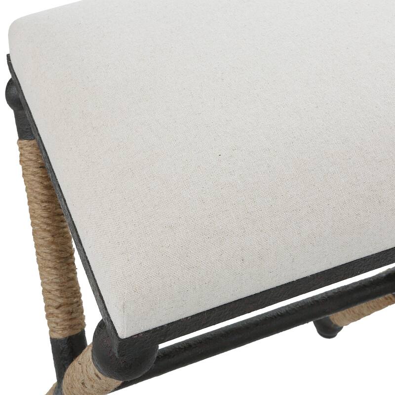 Cushioned Top Wrapped Rope Counter Stool - 27.5" - Beige