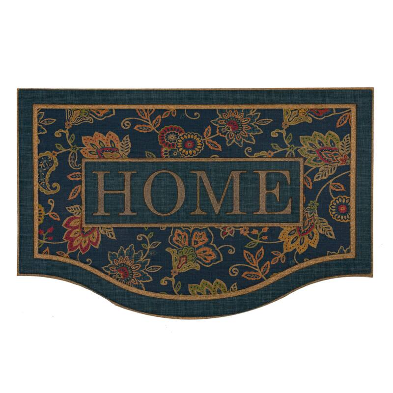 Mohawk Home Cozy Jacobean Slate 2' X 3' Door Mat - Tan Border