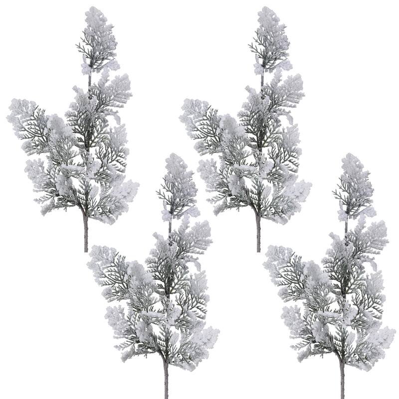 24" Snowy Acadia Cedar Spray