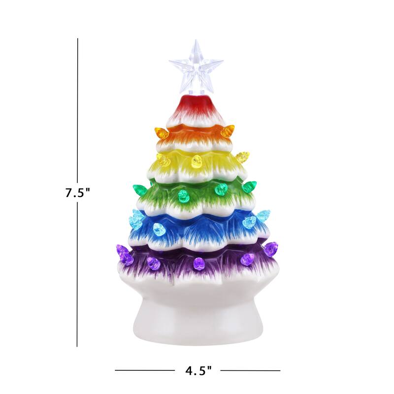 7.5" Nostalgic Ceramic Rainbow Tree