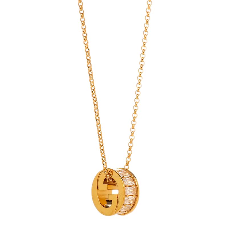 Gucci Blondie Crystal Pendant Necklace - Gold-tone - Gold-tone