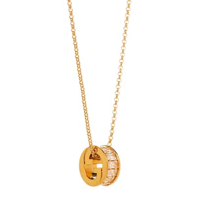 Gucci Blondie Crystal Pendant Necklace - Gold-tone