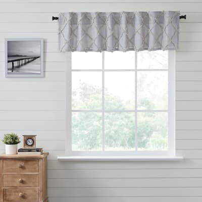 Frayed Lattice Creme & Black Valance 16x72 - M