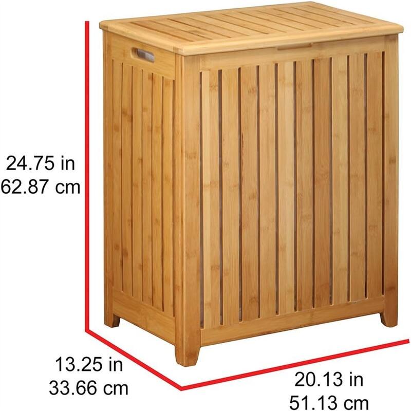 Bamboo Laundry Hamper - 20.13"L x 13.25"W x 24.75"H