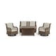 preview thumbnail 4 of 13, Rio Vista Sandstone Outdoor Wicker Seating Set with Fire Pit Table (5-Piece)