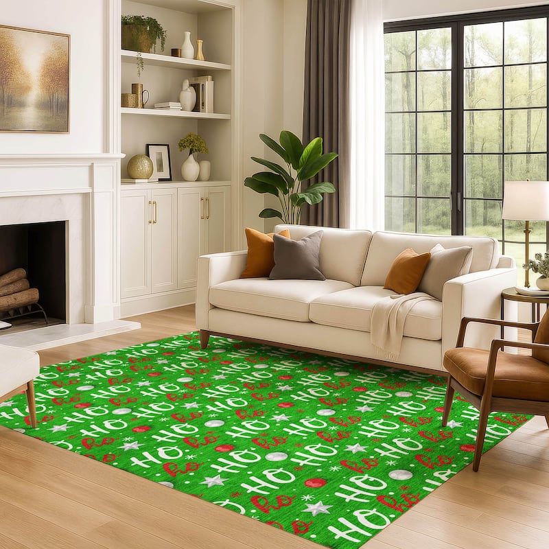 Premium Washable Super Soft Christmas Ho Ho Mayfield Rug