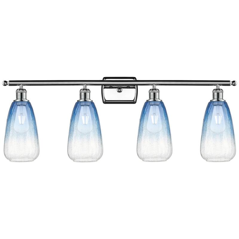 Innovations Lighting 516-4W-14-36 Brookhaven Almond Vanity Brookhaven - Polished Chrome / Sapphire Blue