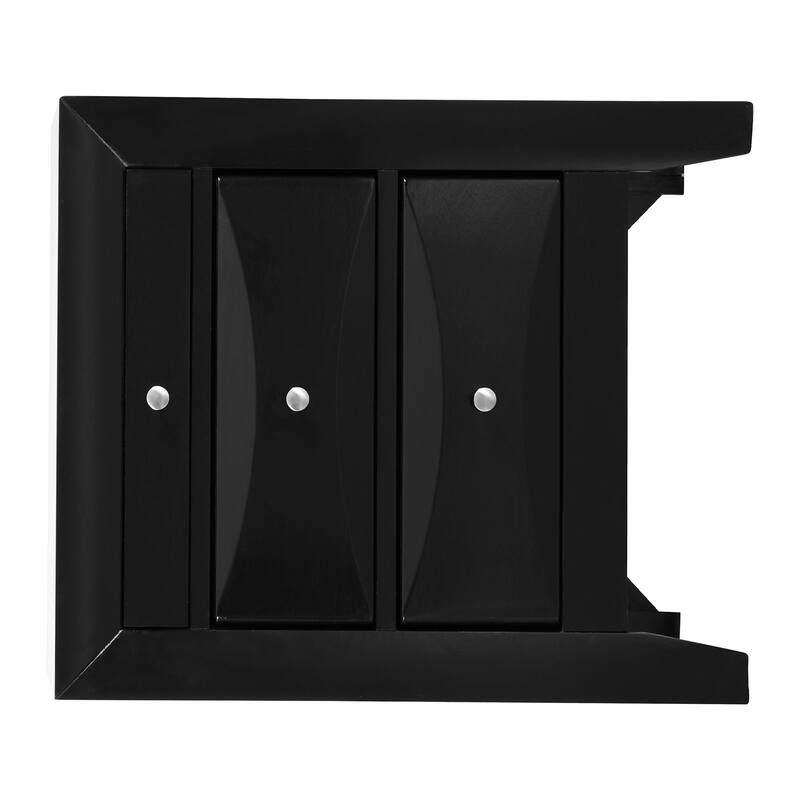 3-Drawer Wooden Nightstand - 28" - Black
