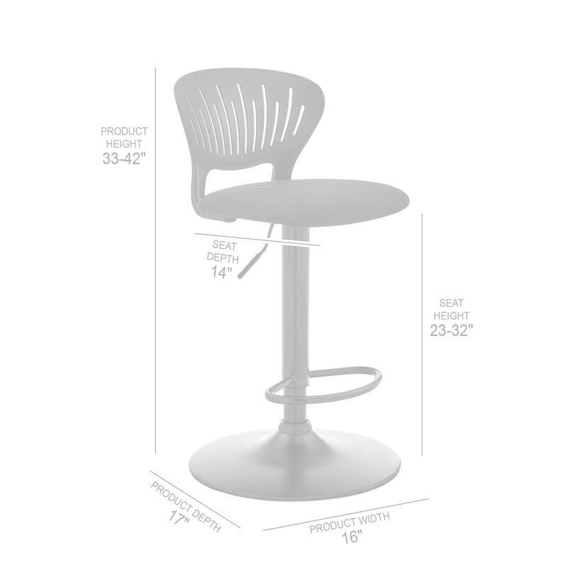 Padua Adjustable Black Upholstery Swivel Stool
