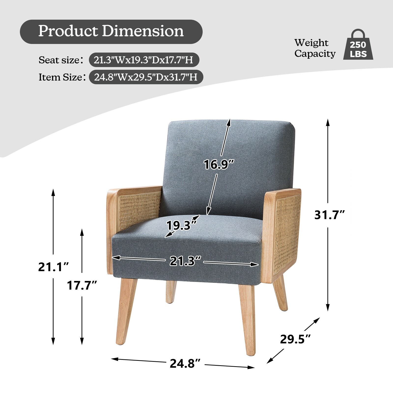 Accent chair size outlet