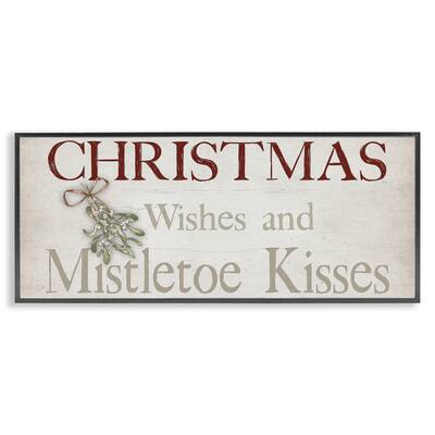 Stupell Christmas Wishes & Mistletoe Kisses Framed Giclee Art Design By Susie Boyer
