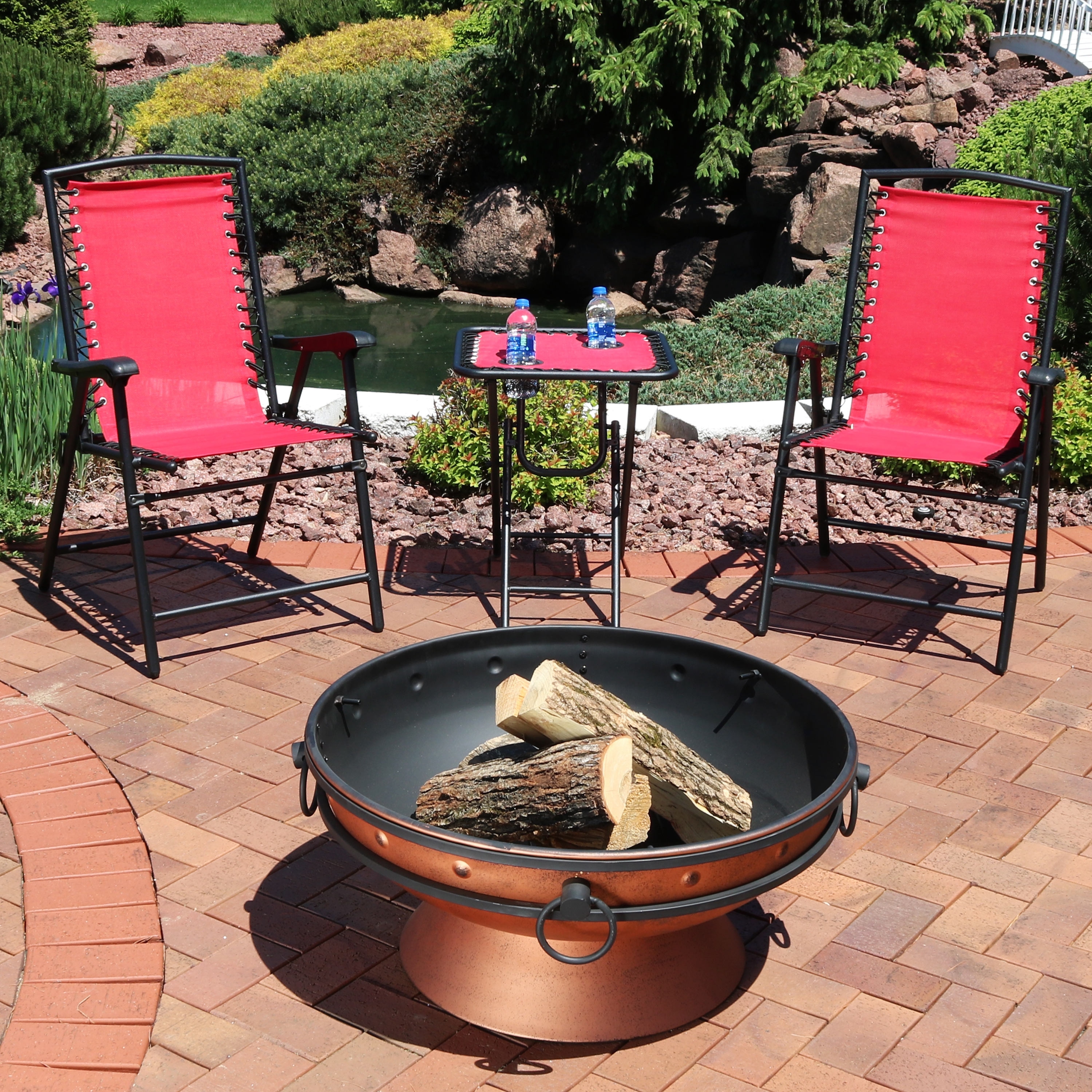 Sunnydaze decor sunnydaze folding sale suspension outdoor lounge chair