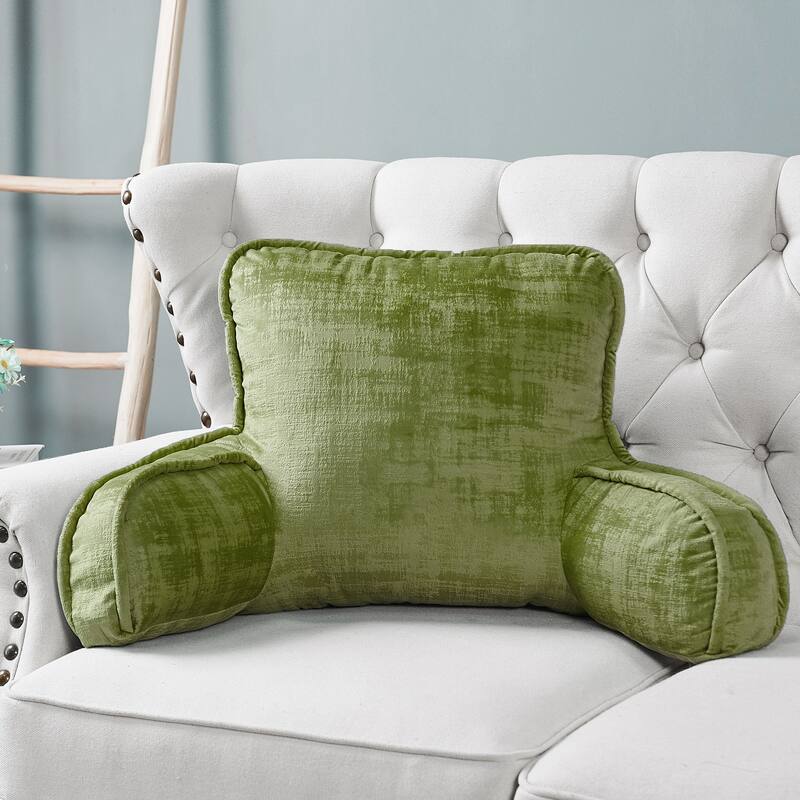 Textured Velvet Bedrest Reading Pillow Cover & Filling