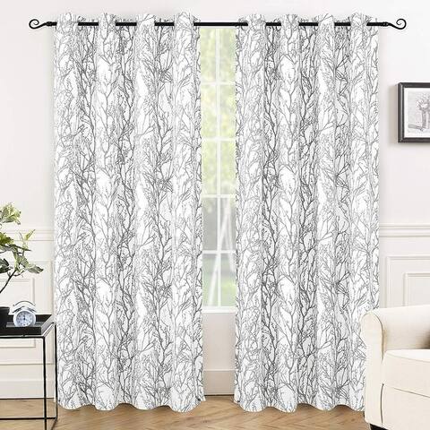 Tree Branch Grommet Window Curtain Panel