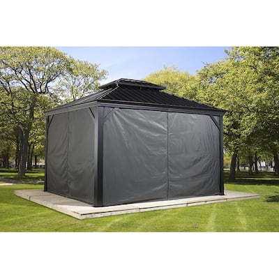 Sojag Monaco/Messina/Mykonos 14 x 12 ft Grey Curtains for Gazebos - 0.0 x 52.0 x 6.5 ft