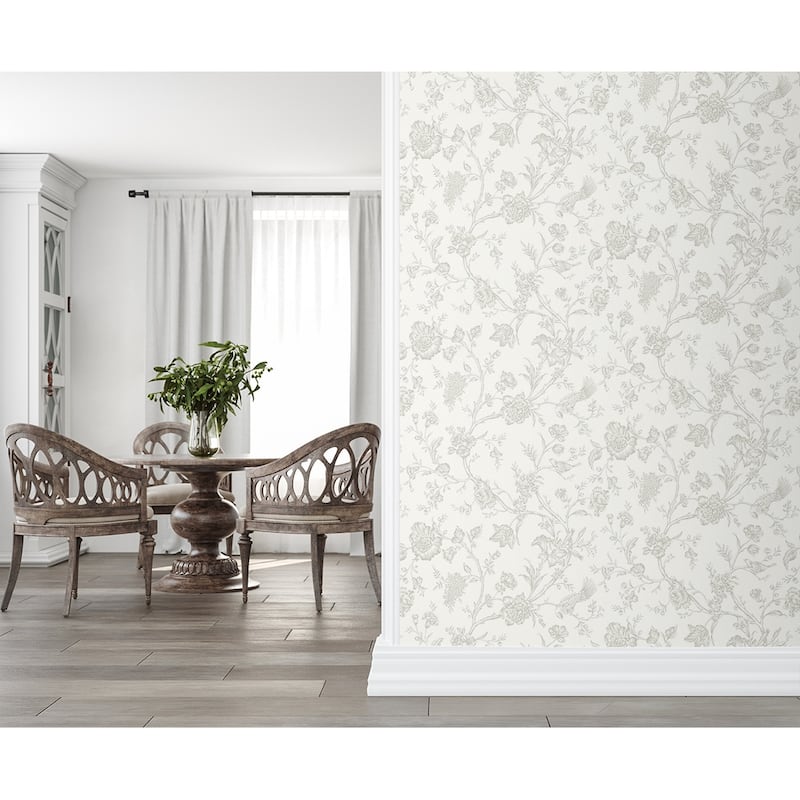 NextWall Jasmine Chinoiserie Peel and Stick Wallpaper