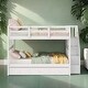preview thumbnail 21 of 26, Stylish & Simple Stairway Full-Over-Full Bunk Bed with Drawer, Storage and Guard Rail for Bedroom, Versatility Galore, Grey