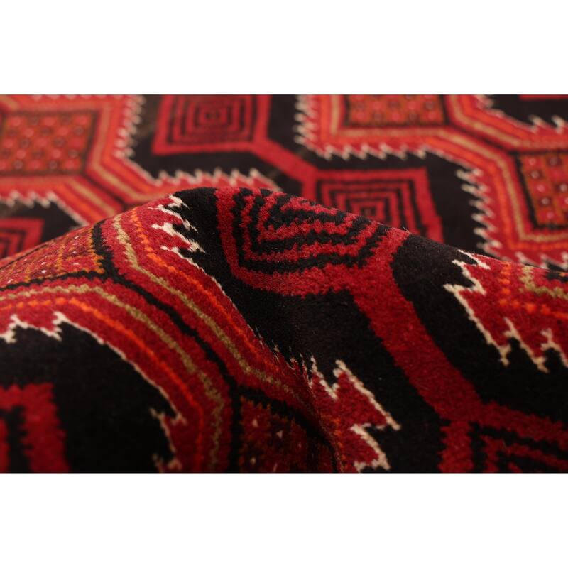 ECARPETGALLERY Hand-knotted Teimani Black, Red Wool Rug - 3'5 x 6'2
