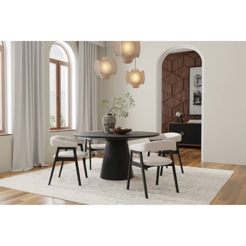 Alpine Furniture Cove 59" Round Dining Table, Vintage Black