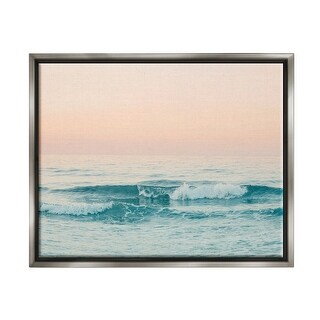 Stupell Ocean Waves Sunset Framed Floater Canvas Wall Art Design by ...