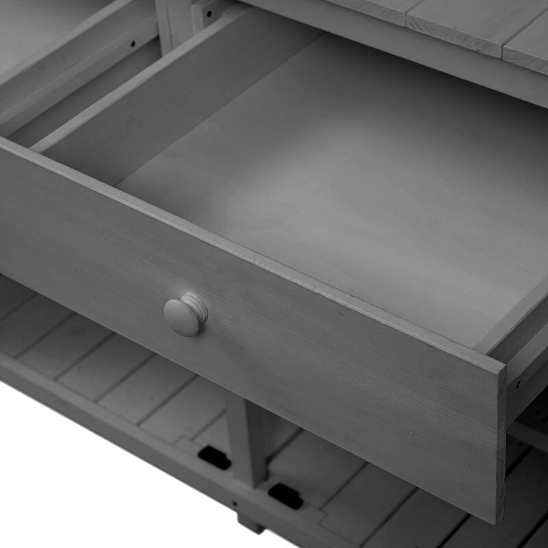 65-inch Garden Potting Bench - Fir Wood Workstation with Storage Shelf, Drawer
