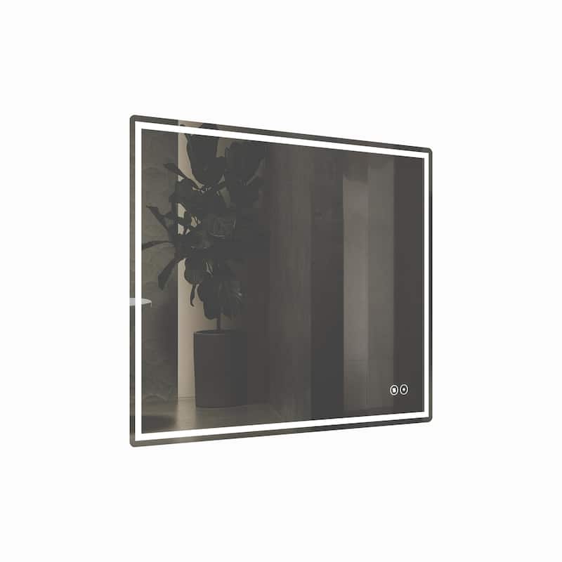 CB HOME Bathroom Mirror with Lighted, LED Wall Mounted Anti-Fog Bathroom Vanity Mirror, Backlit&Front Lighted,Frameless,Dimmable