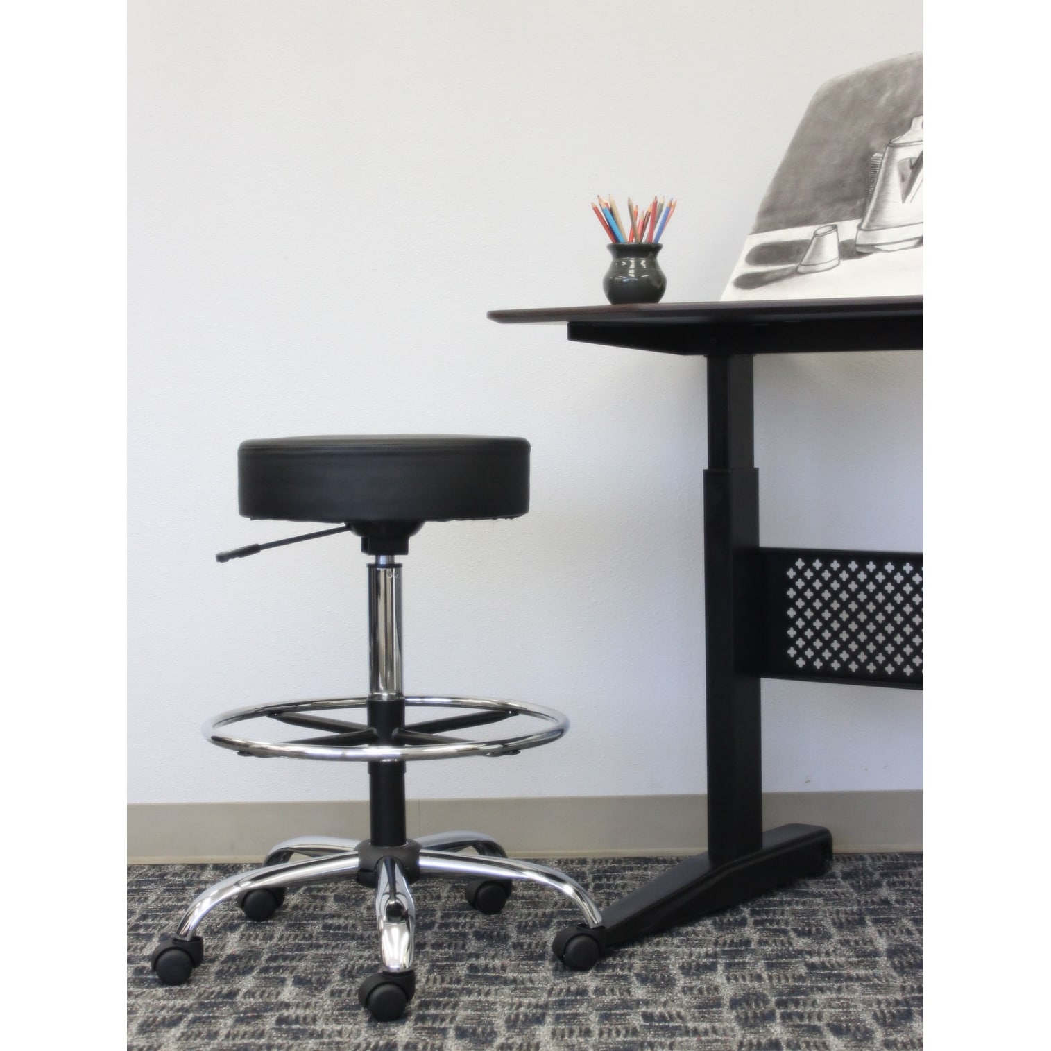 Boss Antimicrobial Vinyl Medical/ Drafting Stool