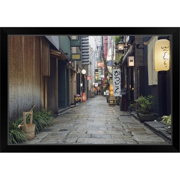 "Street View of Houzenji Row" Black Framed Print