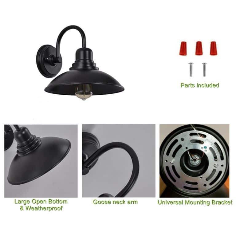2 Pack 9"H Dimmable Outdoor Barn Light