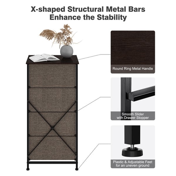 Shop Langria 4 Tier Dresser Tower Clothes Organizer With Easy Pull