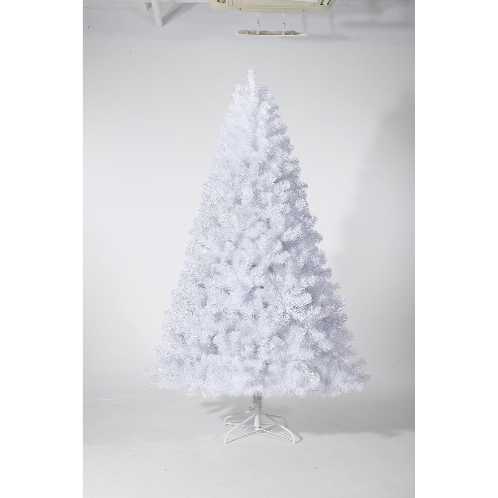 4.5 FT White Christmas Tree with 150 Led Lights 288 Branch Tips & Sturdy Metal Stand