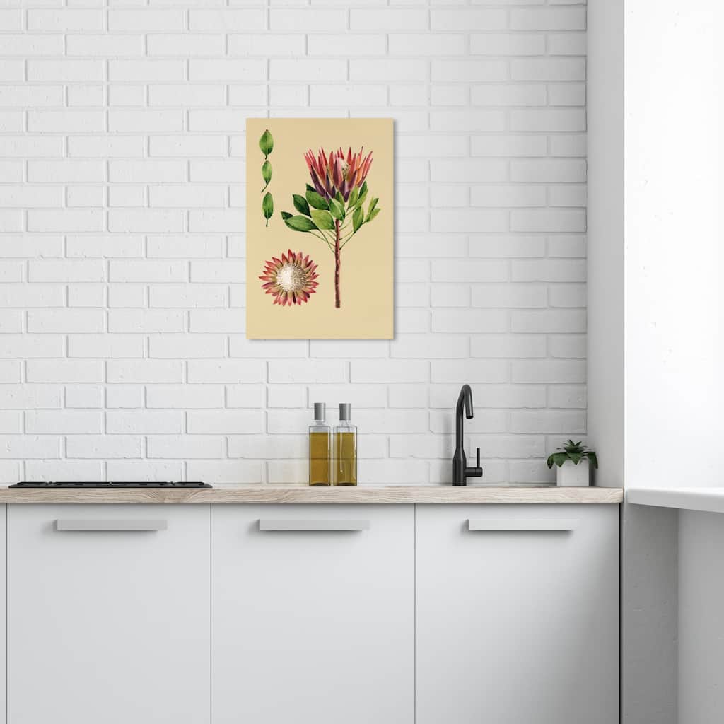 Wynwood Studio Canvas Floral and Botanical Flower and Leaves Red and Light Red Rustic Wall Art Canvas Print