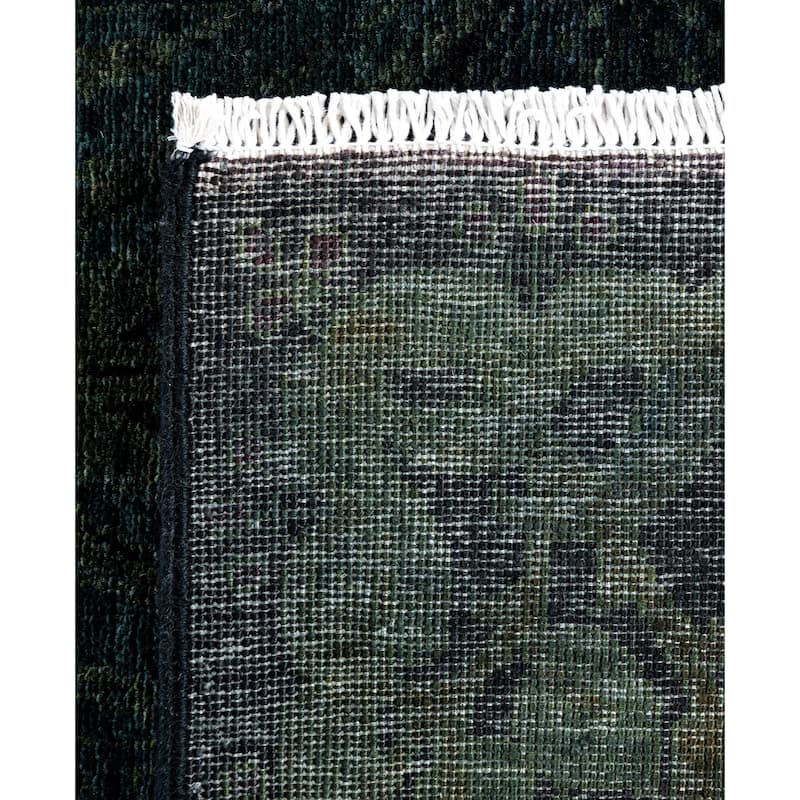 Overdyed One-of-a-Kind Hand-Knotted Runner Rug - Black - 2' 6" x 7' 10"