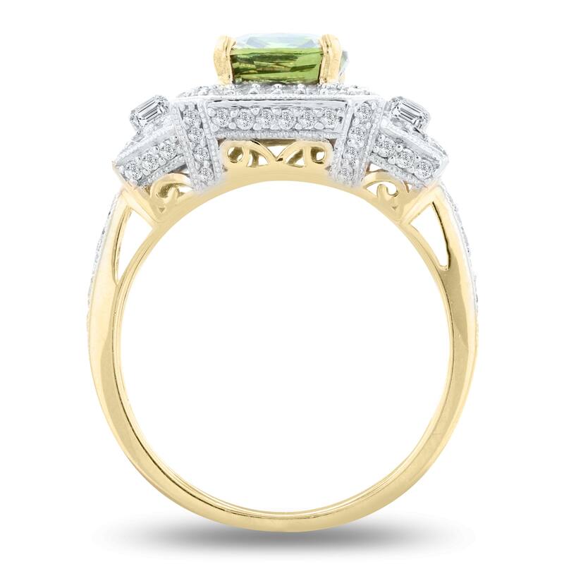 Auriya 14k Two Tone Gold 3ct Sapphire and 1ct TDW Diamond Ring
