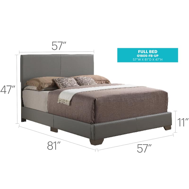 Light Gray Full Bed with Casual Transitional Style, Neutral Finish and Spacious Frame for Modern Bedroom Organization