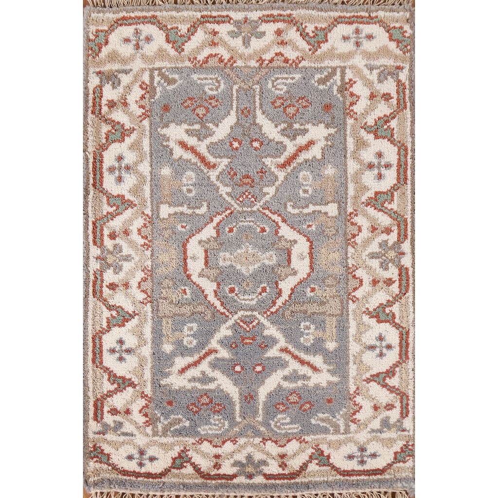 Transitional Oushak Style Area Rug Handmade Wool Carpet - 2'0"x 3'0"